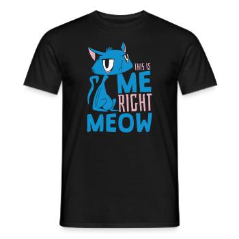 Drôle de chat me disant juste Miaou chats - T-shirt homme - noir - Devant - AI Model Male 178 light (178cm)