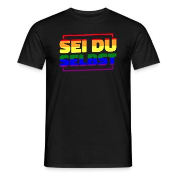 Regenbogen - LGBTQ Gay Sei Du Selsbt - Männer T-Shirt - Schwarz - Vorne - AI Model Male 178 light (178cm)