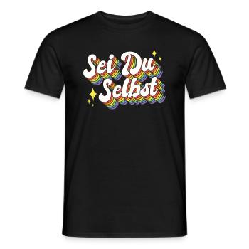 Pride CSD Sei Du Selbst Regenbogen LGBTQ Gay - Männer T-Shirt - Schwarz - Vorne - AI Model Male 178 light (178cm)