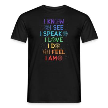 Yoga 7 Chakras Mediation Namaste Peace - Men's T-Shirt - black - Front - AI Model Male 178 light (178cm)