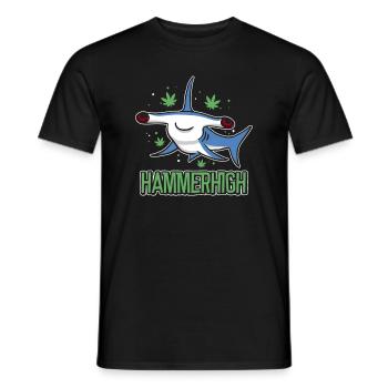 Weed Joint Stoner Hammerhigh Cannabis HIGH - T-shirt homme - noir - Devant - AI Model Male 178 light (178cm)