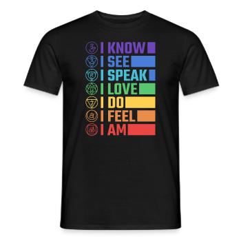 Namaste Yoga Meditation 7 Chakren Meditation - Männer T-Shirt - Schwarz - Vorne - AI Model Male 178 light (178cm)