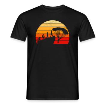 Paraglider Paragliding Evolution Parachute - Men's T-Shirt - black - Front - AI Model Male 178 light (178cm)