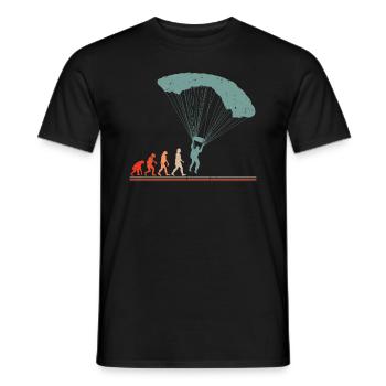 Parachute Paraglider Sports Evolution Paragliding - Men's T-Shirt - black - Front - AI Model Male 178 light (178cm)