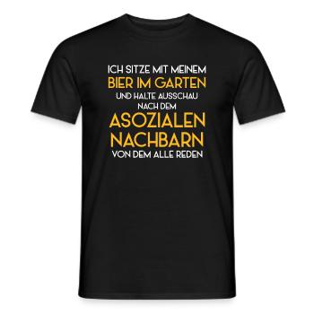 Asozialer Nachbar Lustig Nachbarn Nachbarscahft - Männer T-Shirt - Schwarz - Vorne - AI Model Male 178 light (178cm)