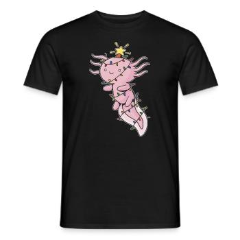 Christmas Sweet Axolotl String lights - Men's T-Shirt - black - Front - AI Model Male 178 light (178cm)