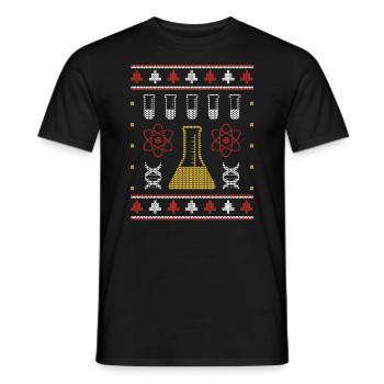 Chemiker Ugly Christmas Sweater Chemie - Männer T-Shirt - Schwarz - Vorne - AI Model Male 178 light (178cm)