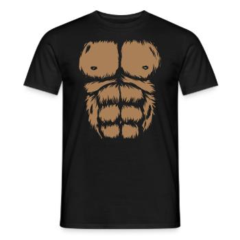 Carnaval Costume Gorille Aaffe Déguisement Carnaval - T-shirt homme - noir - Devant - AI Model Male 178 light (178cm)
