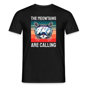 Katze Snowboarding Snowboard Skifahren Winter Ski - Männer T-Shirt - Schwarz - Vorne - AI Model Male 178 light (178cm)