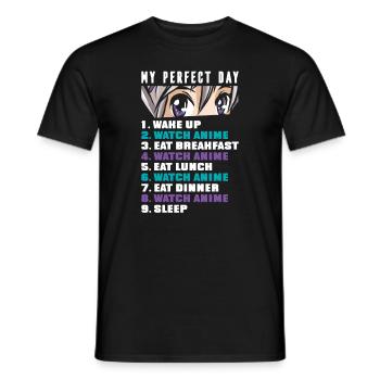 Anime-liebhaber Otaku Anime Kawaii Perfect Day - Männer T-Shirt - Schwarz - Vorne - AI Model Male 178 light (178cm)