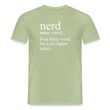 Funny Nerd Saying Geek Coder Programmer Nerd - Men's T-Shirt - sage - Front - AI Model Male 178 light (178cm)