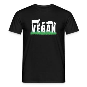 Tierschutz Veganer Tiere Vegan Umweltbewusst - Männer T-Shirt - Schwarz - Vorne - AI Model Male 178 light (178cm)
