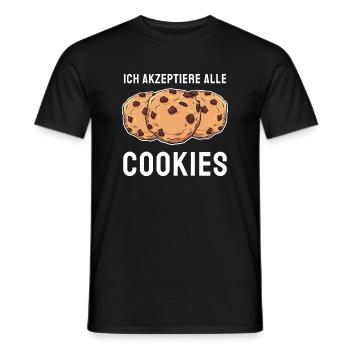 Keks Coder IT Akpzeptiere Cookies Cookie Website - Männer T-Shirt - Schwarz - Vorne - AI Model Male 178 light (178cm)