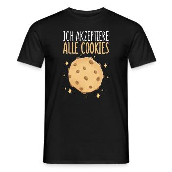 Coder IT Cookie Akpzeptiere Cookies Computer - Männer T-Shirt - Schwarz - Vorne - AI Model Male 178 light (178cm)