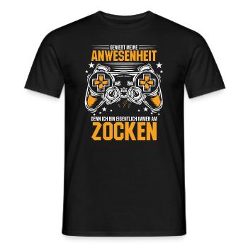 Zocker Spruch PC Computer Gaming Gamer Zocken - Männer T-Shirt - Schwarz - Vorne - AI Model Male 178 light (178cm)