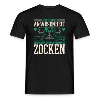 Controller Zocken Gamer Gaming - Männer T-Shirt - Schwarz - Vorne - AI Model Male 178 light (178cm)