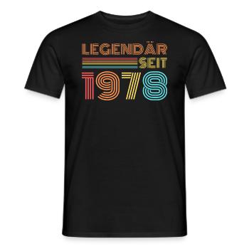 LEGENDÄR seit 1978 Geburtstag - Männer T-Shirt - Schwarz - Vorne - AI Model Male 178 light (178cm)