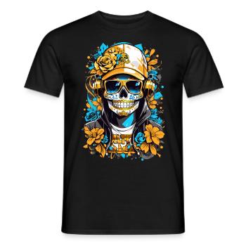 Crâne de sucre doré - T-shirt homme - noir - Devant - AI Model Male 178 light (178cm)