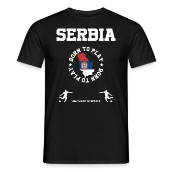 Serbien - Männer T-Shirt - Schwarz - Vorne - AI Model Male 178 light (178cm)