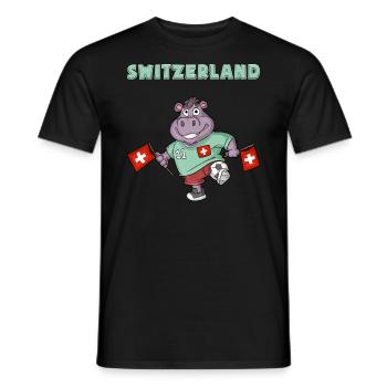 Schweizer Fans / Schweiz Nilpferd - Männer T-Shirt - Schwarz - Vorne - AI Model Male 178 light (178cm)