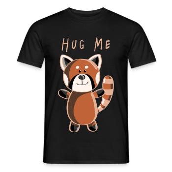 Hug Me Roter Panda - Pandas - Tier - Tiere - Männer T-Shirt - Schwarz - Vorne - AI Model Male 178 light (178cm)
