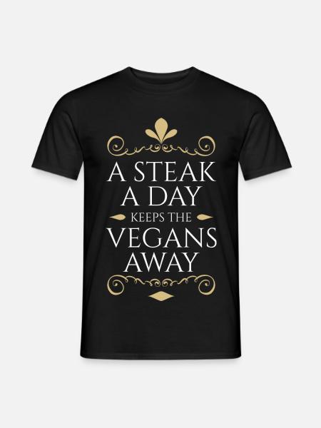 Anti Vegan Fancy Steak Gold - Men's T-Shirt - black