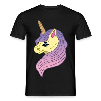 Kawaii Manga Einhorn - Männer T-Shirt - Schwarz - Vorne - AI Model Male 178 light (178cm)