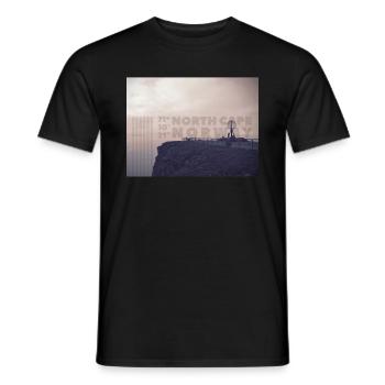 North Cape Norway. Nordkap Norwegen T-Shirt - Männer T-Shirt - Schwarz - Vorne - AI Model Male 178 light (178cm)