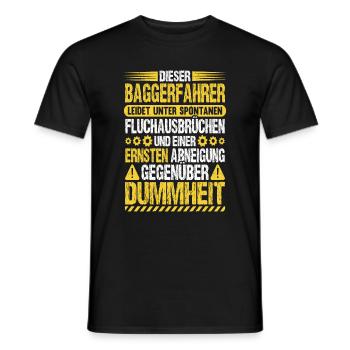 Baggerfahrer Humor Bagger Fahren Baggerführer - Männer T-Shirt - Schwarz - Vorne - AI Model Male 178 light (178cm)