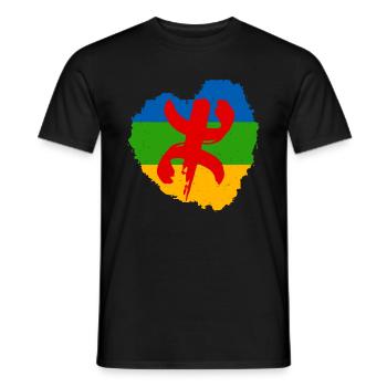 Berberflagge Imazighen Amazigh Heart - Männer T-Shirt - Schwarz - Vorne - AI Model Male 178 light (178cm)
