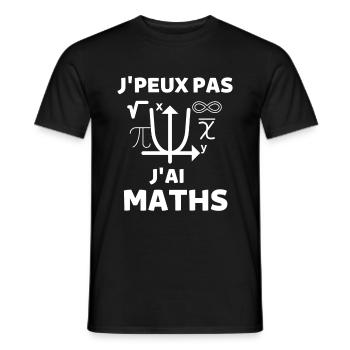 Mathématiques 2 - T-shirt homme - noir - Devant - AI Model Male 178 light (178cm)