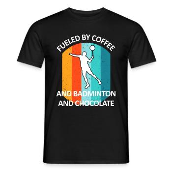 Badminton Federball Badmintonspieler Schokolade - Männer T-Shirt - Schwarz - Vorne - AI Model Male 178 light (178cm)