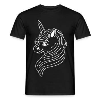 Licorne manga blanche - T-shirt homme - noir - Devant - AI Model Male 178 light (178cm)