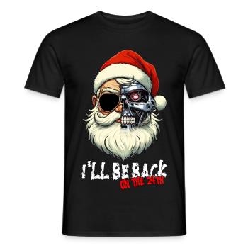 Cyber Père Noël Terminator Je SERAI DE RETOUR - T-shirt homme - noir - Devant - AI Model Male 178 light (178cm)