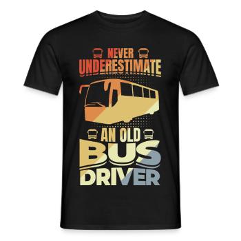 Unterschätze nie einen alten Busfahrer - Männer T-Shirt - Schwarz - Vorne - AI Model Male 178 light (178cm)