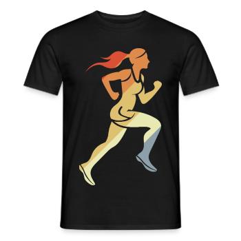 Läufermädchen Retro-Stil - Männer T-Shirt - Schwarz - Vorne - AI Model Male 178 light (178cm)
