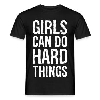 girls can do hard things - Men's T-Shirt - black - Front - AI Model Male 178 light (178cm)