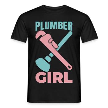 Plombière Fille - T-shirt homme - noir - Devant - AI Model Male 178 light (178cm)