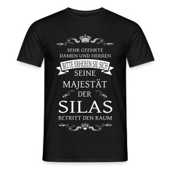 Seine Majestät der Silas betritt den Raum - Männer T-Shirt - Schwarz - Vorne - AI Model Male 178 light (178cm)