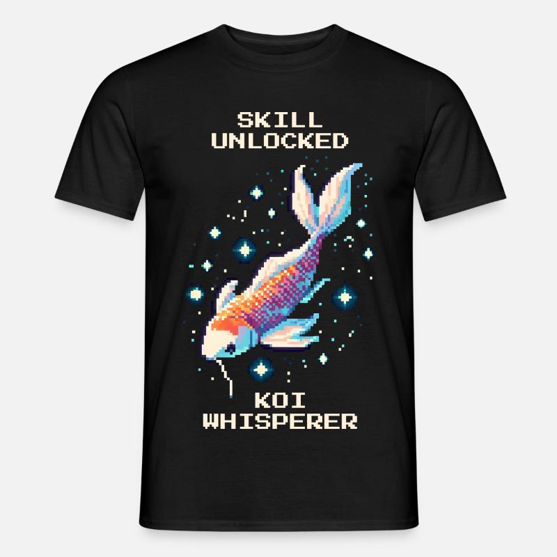 Skill freigeschaltet: Koi-Flüsterer | Koi Teich - Männer T-Shirt - Schwarz