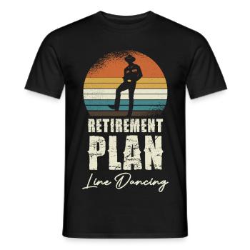 Retirement Line Dance Sunset - Men's T-Shirt - black - Front - AI Model Male 178 light (178cm)