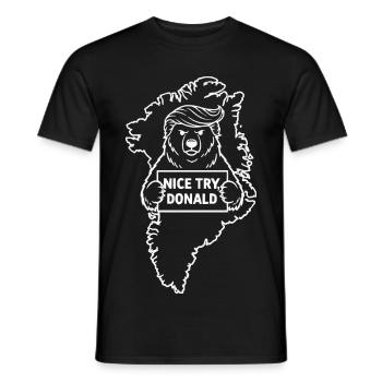 Grönland: Netter Versuch, Donald - Männer T-Shirt - Schwarz - Vorne - AI Model Male 178 light (178cm)