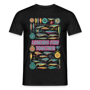 Fishing Lure Retro Vintage - Men's T-Shirt - black - Front - AI Model Male 178 light (178cm)
