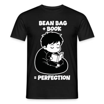 Manga Perfection Bean Bag Reader - Men's T-Shirt - black - Front - AI Model Male 178 light (178cm)
