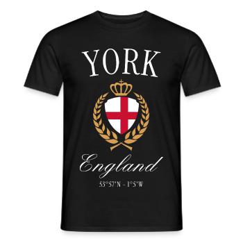 Couronne d’armoiries York England – Souvenir de voyage - T-shirt homme - noir - Devant - AI Model Male 178 light (178cm)