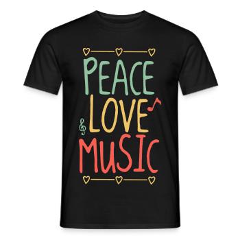 Peace Love Music Festival – Hippie Vibes - Männer T-Shirt - Schwarz - Vorne - AI Model Male 178 light (178cm)