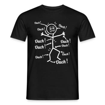 Humor, Sport & Gesundheit – Stickman, autsch, mal partout. - Männer T-Shirt - Schwarz - Vorne - AI Model Male 178 light (178cm)