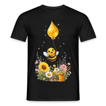 Biene Honig Imker Honigwabe Blumen Wiese Insekt - Männer T-Shirt - Schwarz - Vorne - AI Model Male 178 light (178cm)