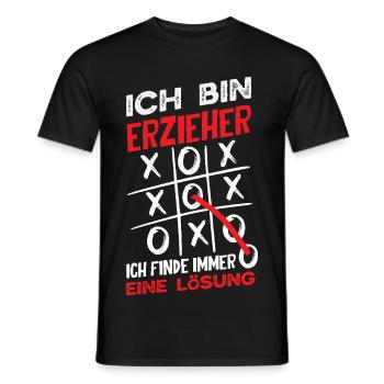 Erzieher Finde Immer Eine Lösung Kita Spruch - Männer T-Shirt - Schwarz - Vorne - AI Model Male 178 light (178cm)