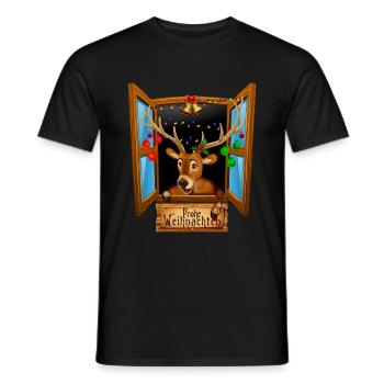 Christmas gift idea reindeer! Merry Christmas - Men's T-Shirt - black - Front - AI Model Male 178 light (178cm)